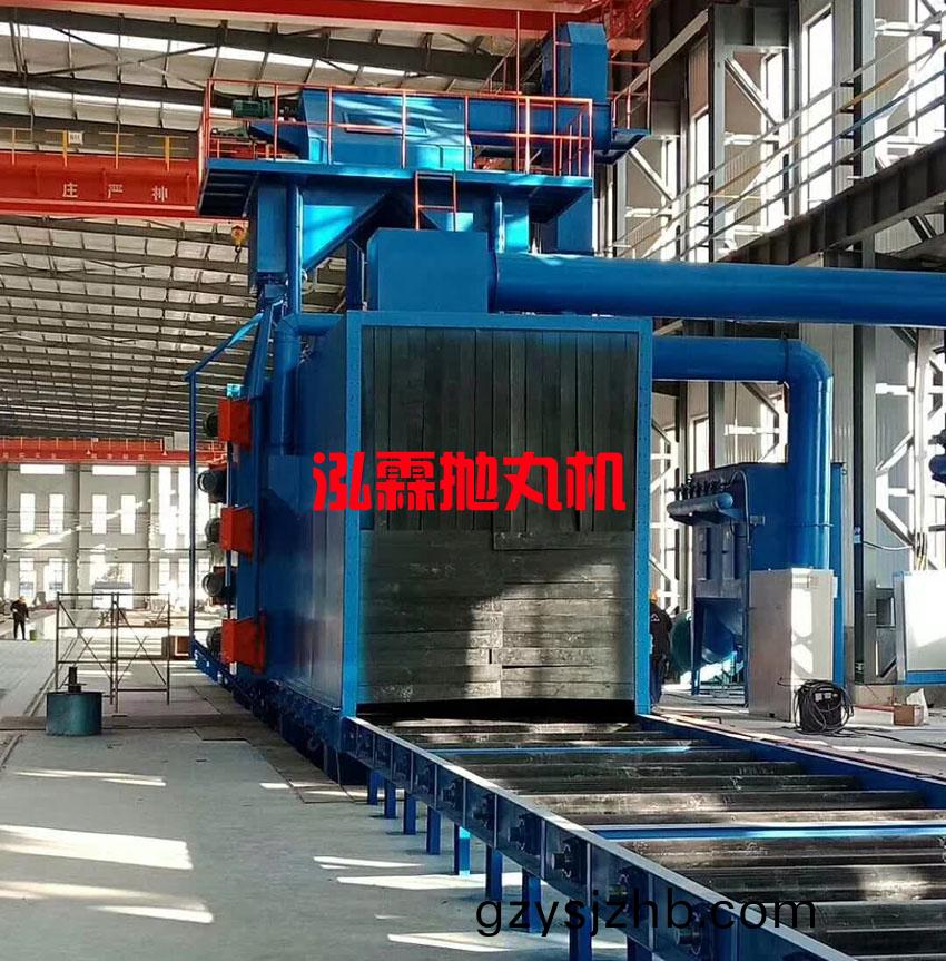 H型鋼結構抛丸機(ji)使用現場